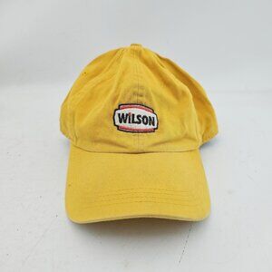 Wilson Ahead Vintage Baseball Cap Hat Lid Strap Back Yellow Texas Flag